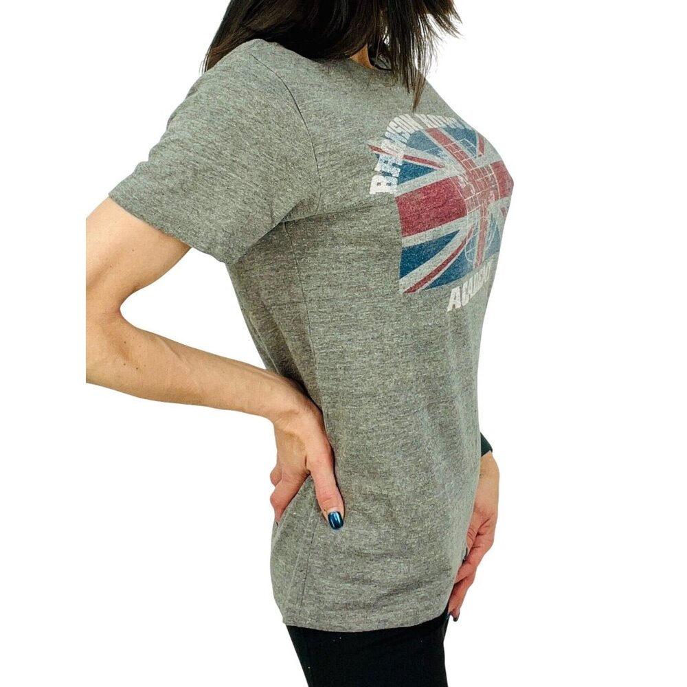 Vintage Bronson Howard Academy British Flag Union Jack Graphic Soft Gray T-Shirt - Picture 9 of 16